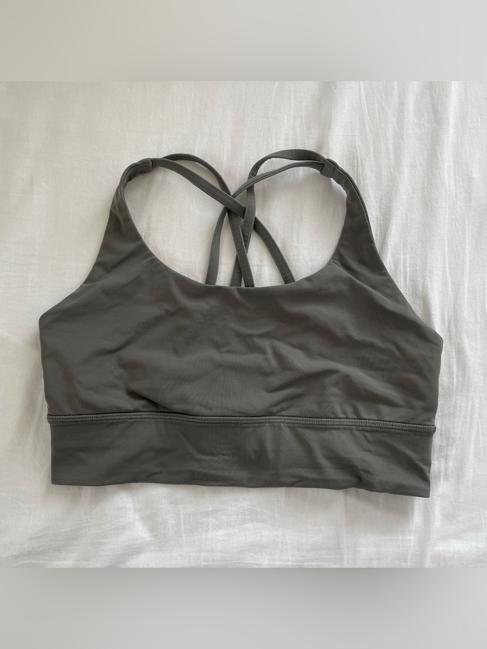 Lululemon grey green longline energy sports bra